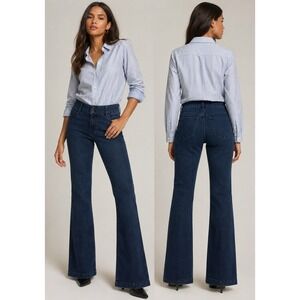 The Limited Dark Wash Blue Denim Trousers 12 Fit and Flare Jeans Inseam 31"